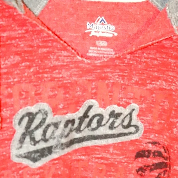 MAJESTIC  RAPHTERS WOMENS SIZE L GREY AND RED SPORTS SWEATWHIRT HOODIE - Picture 5 of 6